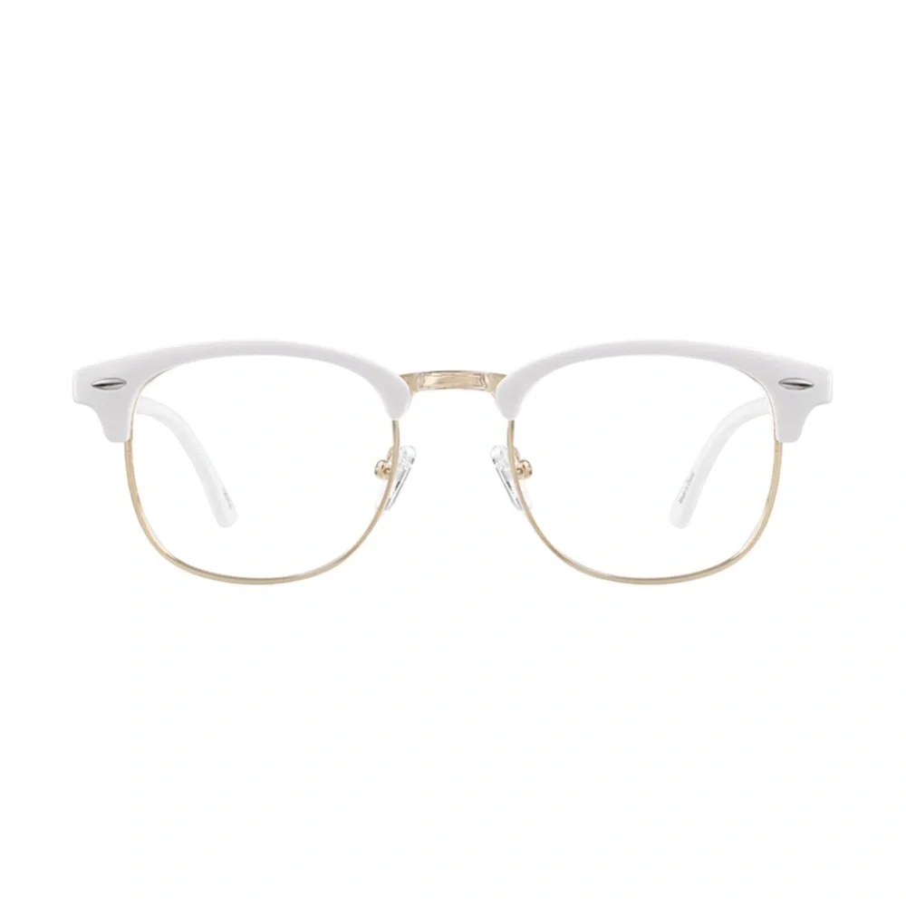 ZENNI BROWLINE GLASSES WHITE